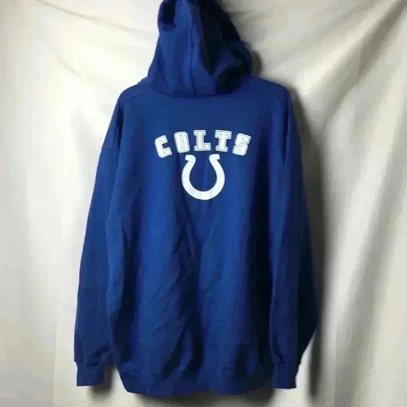 NFL APPAREL INDIANAPOLIS COLTS MENS SIZE 2XL HOODED SWEATSHIRT FULL ZIP FRONT - Picture 9 of 11